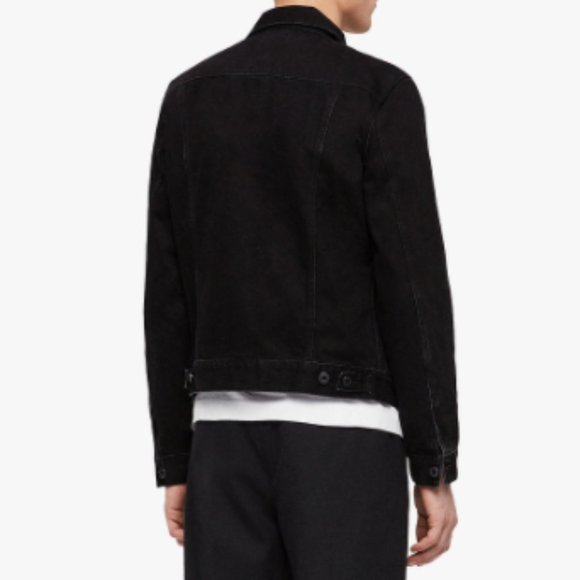 AllSaints Belamy Washed Denim Jacket, Jet Black - Picture 2 of 5